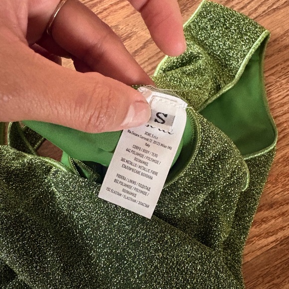 Oseree Green Glitter One Piece Swimsuit - Picture 3 of 6